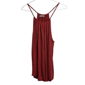 Maurices Blouse L Womens Beaded Stretch Sleeveless Studded Boho Hippie Tank Top